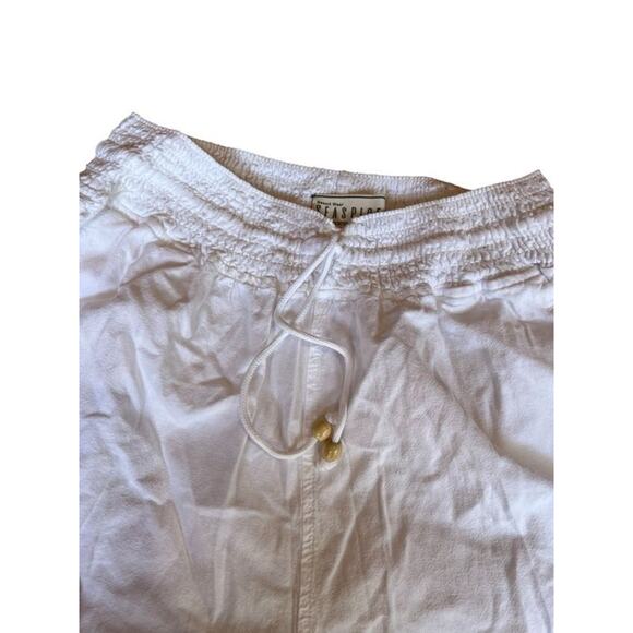 SEASPICE Women's Vintage White Peruvian Cotton Smock Waist Relaxed Resort LARGE - Picture 5 of 5